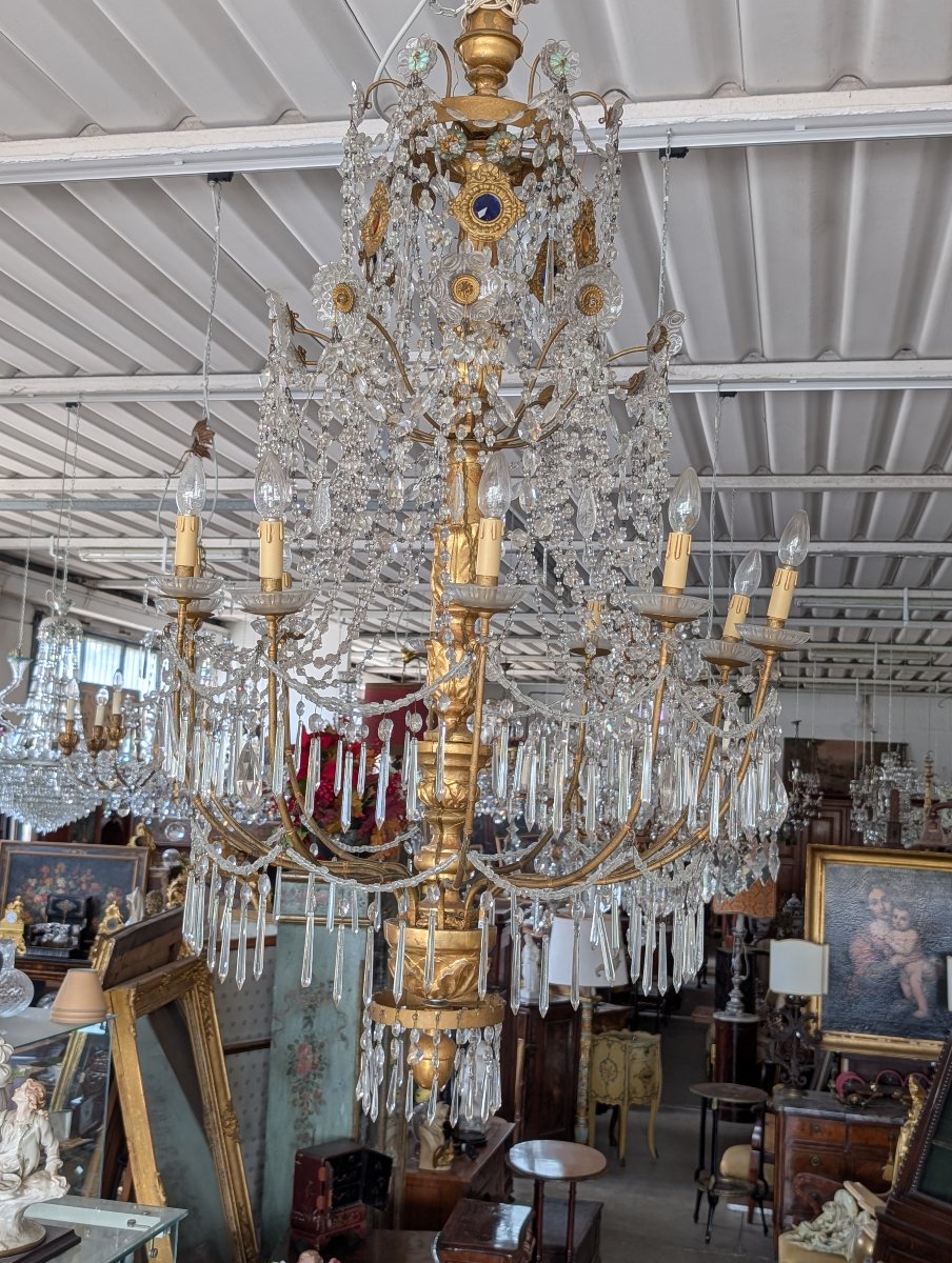 Grande Lampadario Genovese Neoclassico A 10 Luci-photo-8