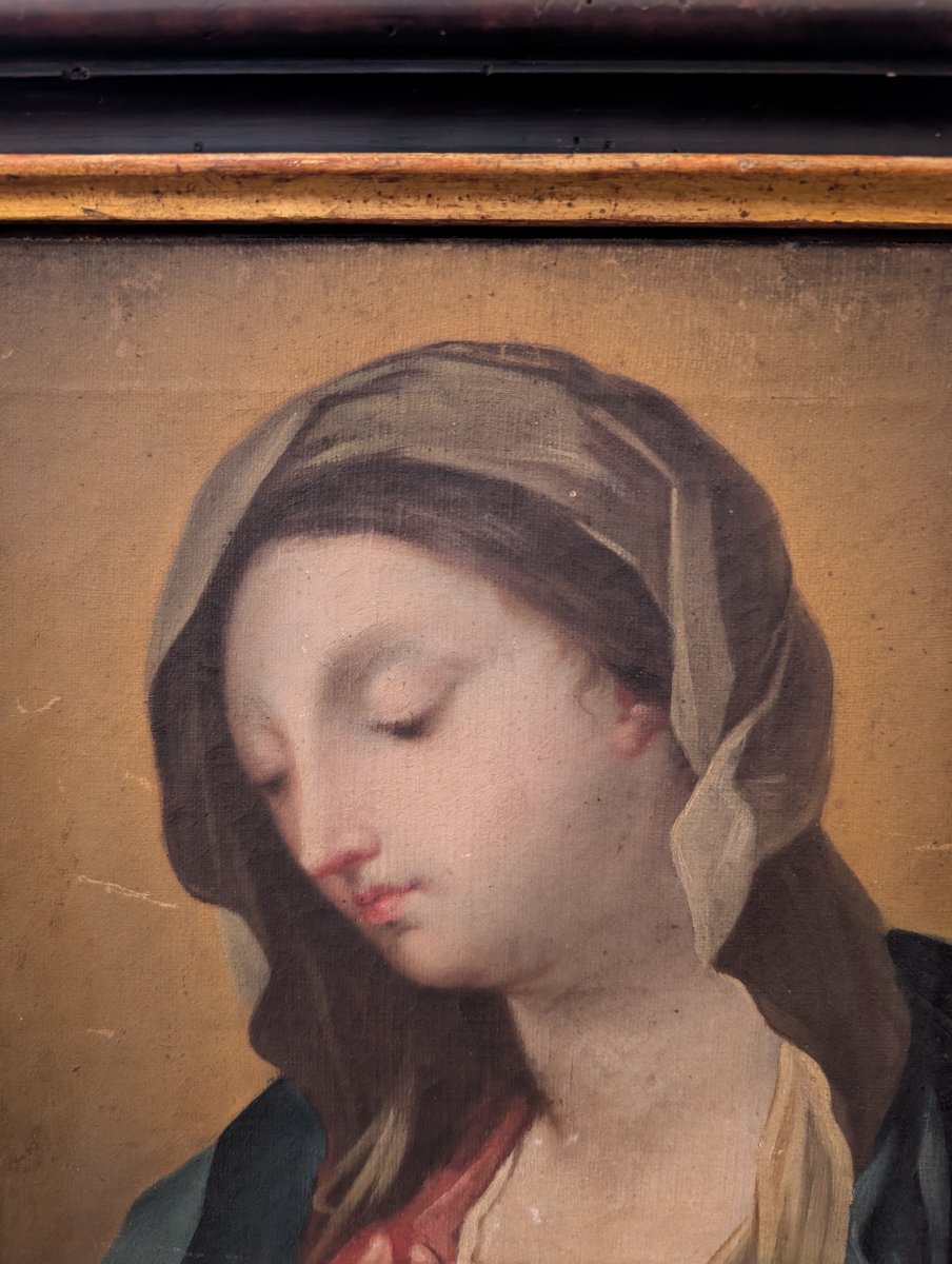 Madonna in Preghiera, Olio su Tela Fine XVIII Secolo-photo-4