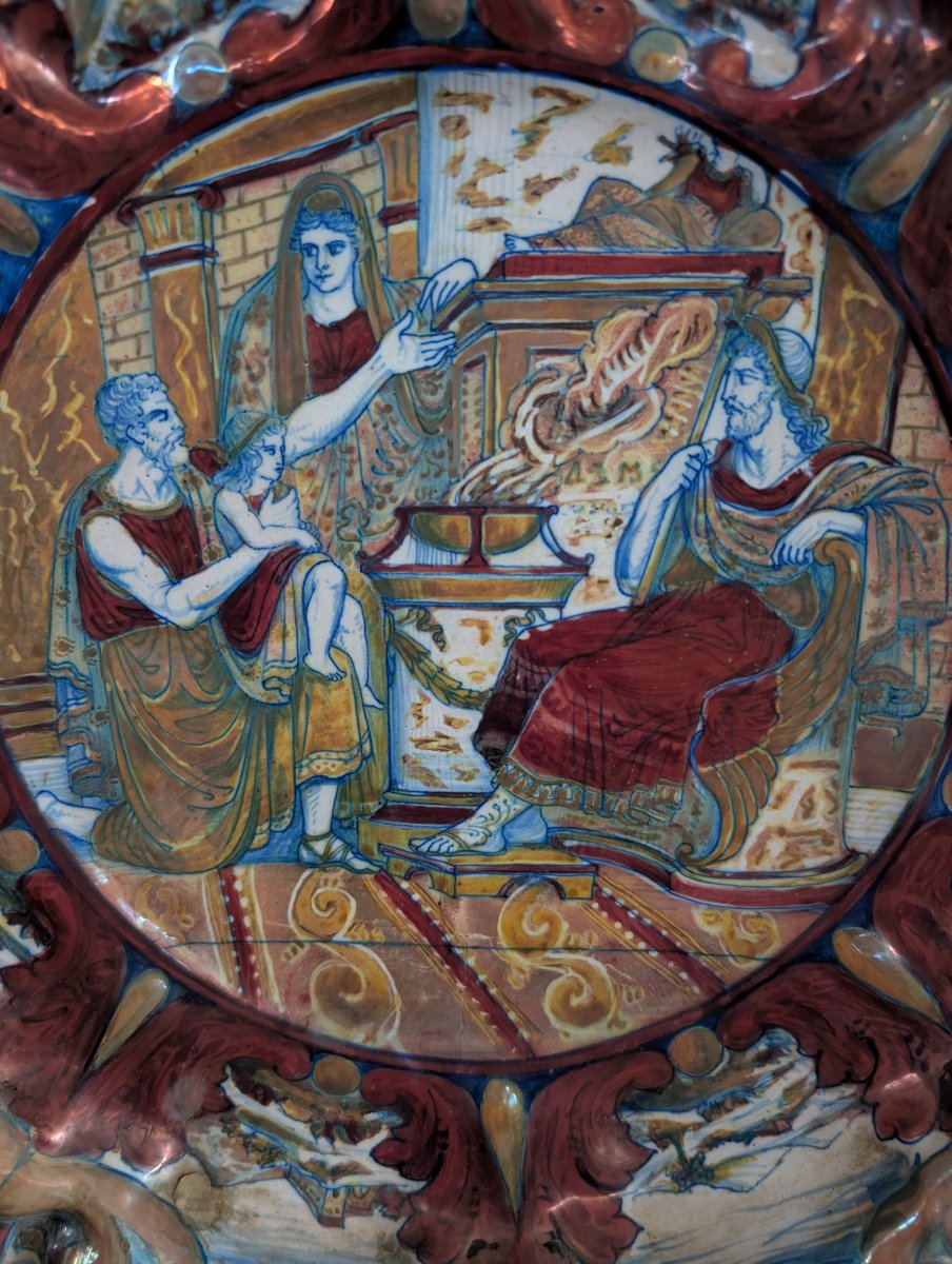 Grande Piatto Decorativo Al Lustro del Centro Italia, Fine XIX – Inizi XX Secolo-photo-3