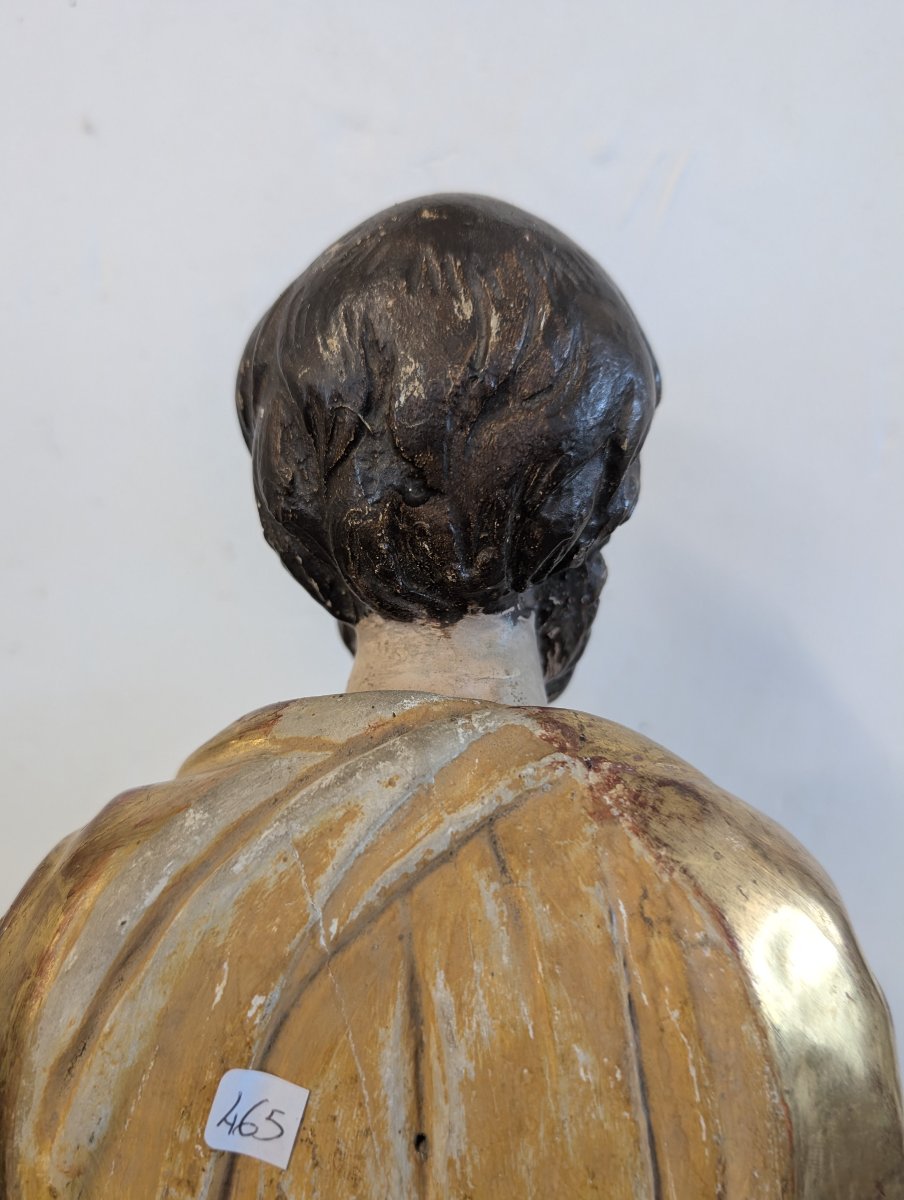 Scultura di San Giuseppe in Legno Dorato – Metà XIX Secolo-photo-5