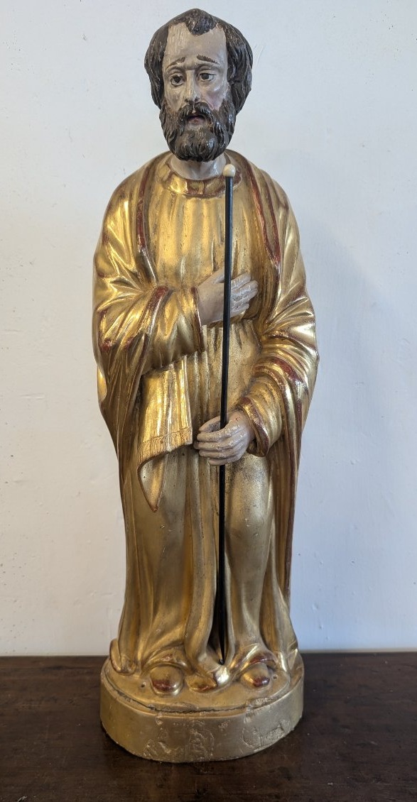 Scultura di San Giuseppe in Legno Dorato – Metà XIX Secolo-photo-6