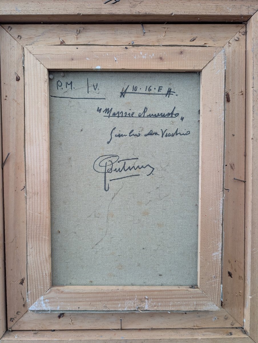 Giulio Da Vicchio (1925-2004) – "Mercato", olio su tela, cm 30x40-photo-1