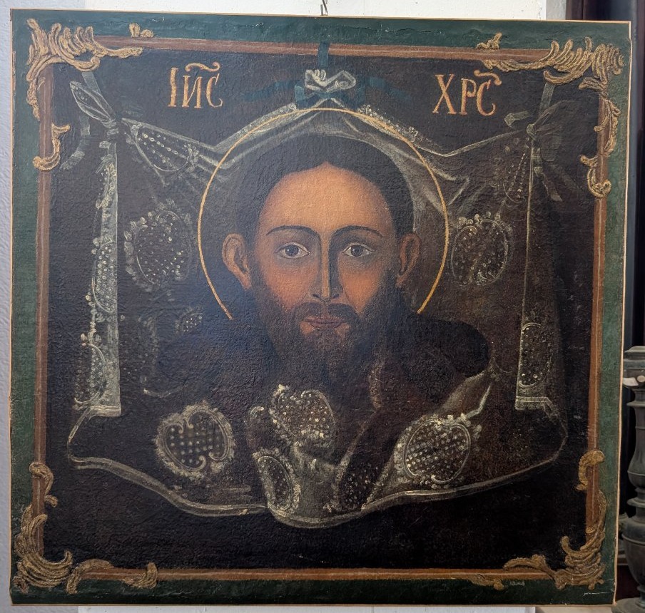 Volto di Cristo "Acheropita" – Icona su tela, inizi del XVIII secolo-photo-3