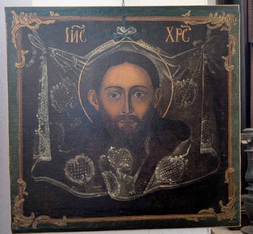 Volto di Cristo "Acheropita" – Icona su tela, inizi del XVIII secolo-photo-2