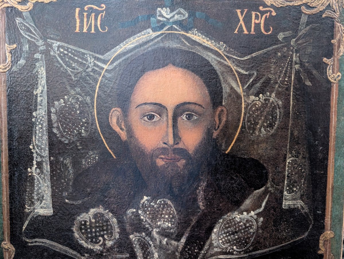 Volto di Cristo "Acheropita" – Icona su tela, inizi del XVIII secolo-photo-2