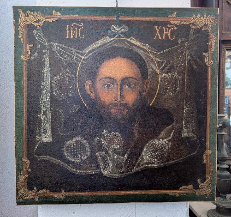 Volto di Cristo "Acheropita" – Icona su tela, inizi del XVIII secolo-photo-4