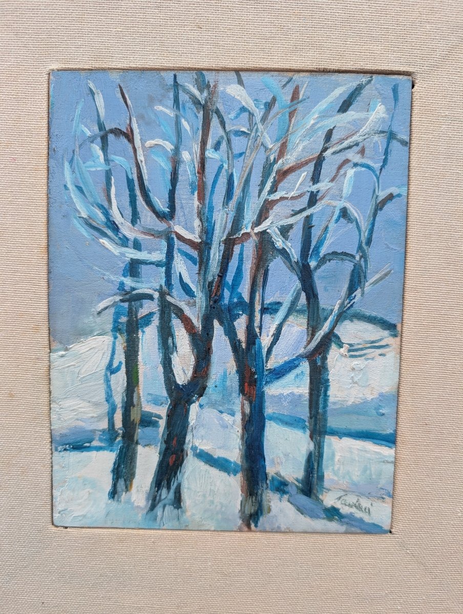 Enrico Paolucci (Genova 1901 – Torino 1999) Paesaggio innevato-photo-1