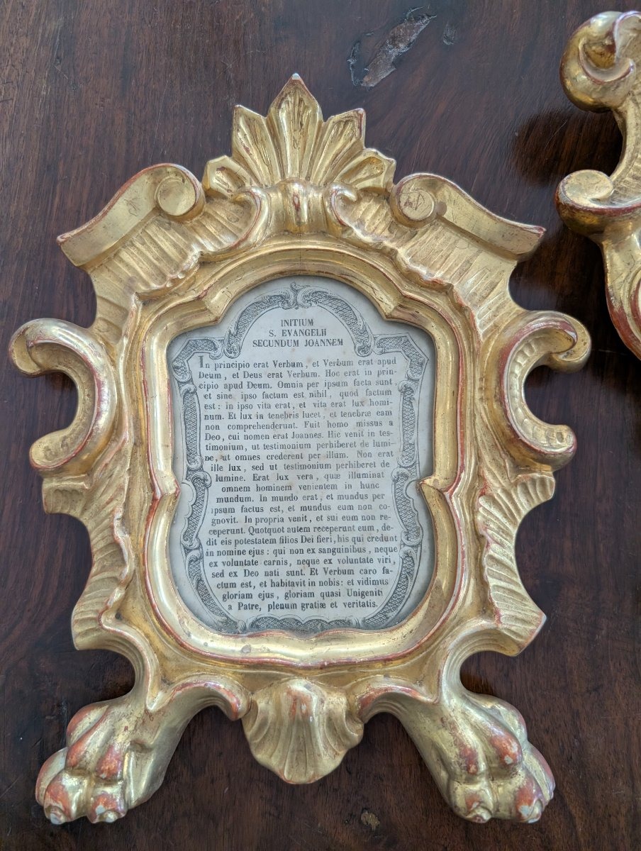 Trittico di Cantaglorie Genovesi in Legno Dorato-photo-2