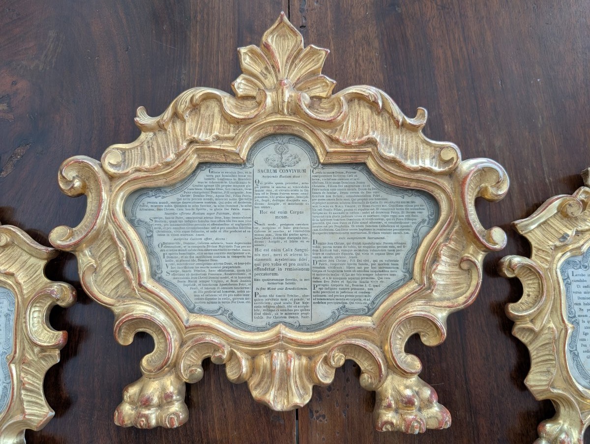 Trittico di Cantaglorie Genovesi in Legno Dorato-photo-3