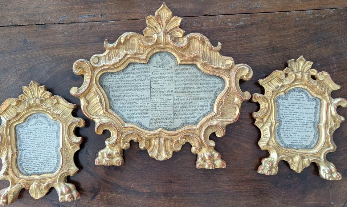 Trittico di Cantaglorie Genovesi in Legno Dorato-photo-1