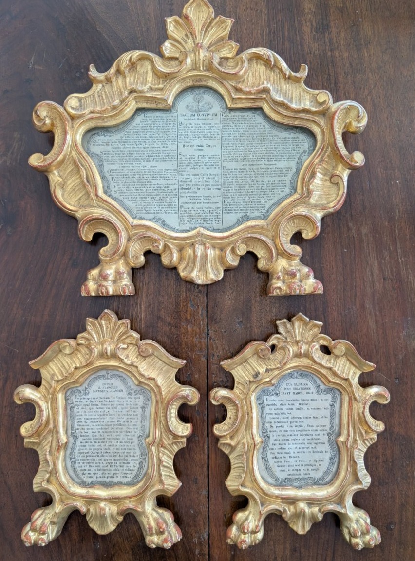Trittico di Cantaglorie Genovesi in Legno Dorato-photo-2
