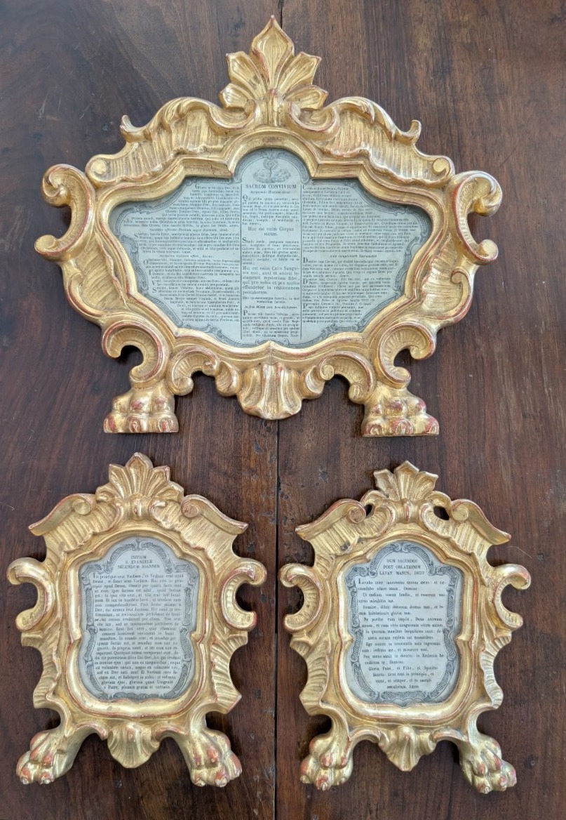Trittico di Cantaglorie Genovesi in Legno Dorato