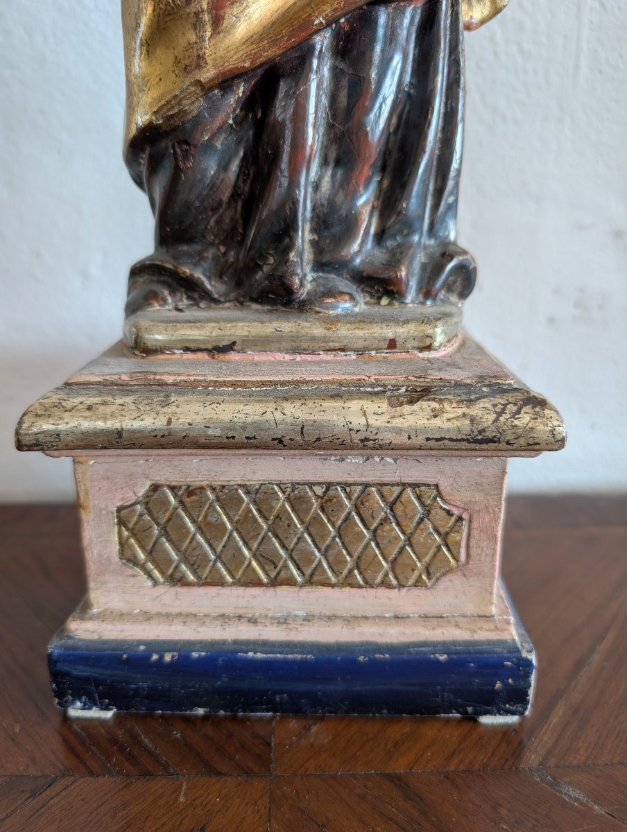 Santa Lucia – Scultura lignea policroma e dorata, prima metà del XIX secolo-photo-2