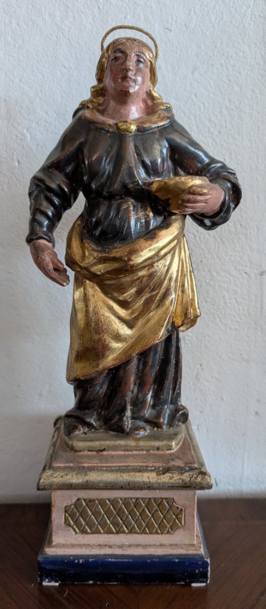 Santa Lucia – Scultura lignea policroma e dorata, prima metà del XIX secolo