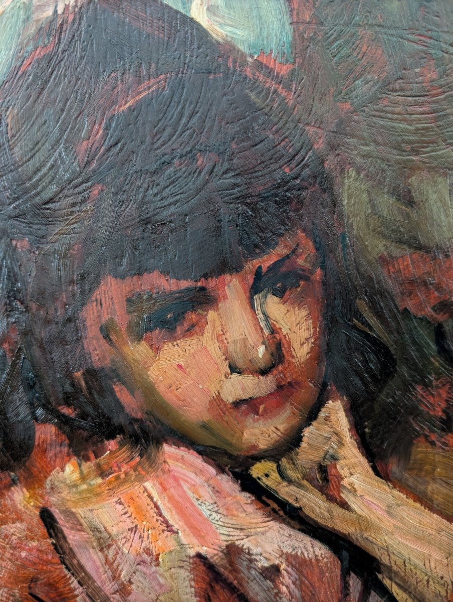 Alessandro Milesi (1856–1945) – Ritratto di giovane fanciulla-photo-2