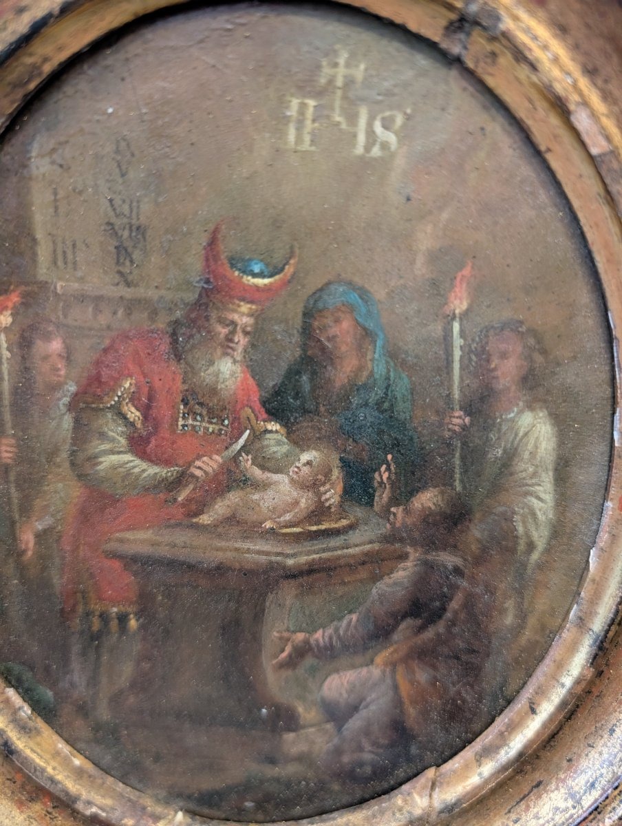 Circoncisione di Cristo – Dipinto a olio su lastra metallica, primi anni del XIX secolo-photo-3