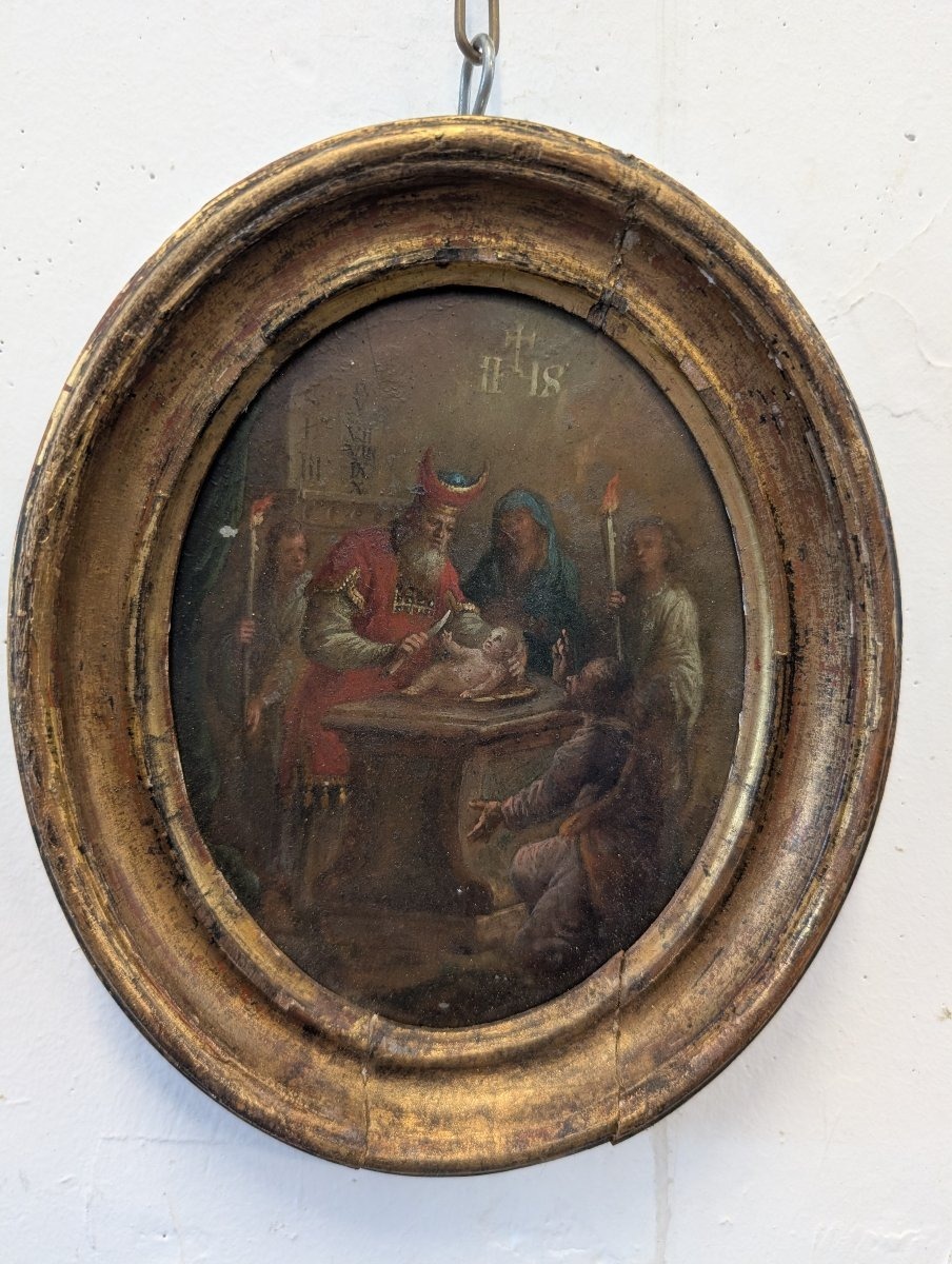 Circoncisione di Cristo – Dipinto a olio su lastra metallica, primi anni del XIX secolo-photo-4