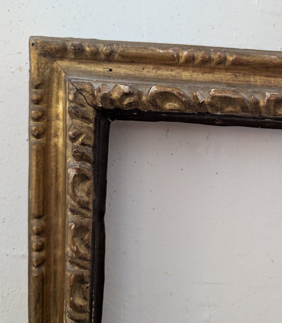 Cornice italiana in legno dorato a oro zecchino Italia, XVIII secolo-photo-3