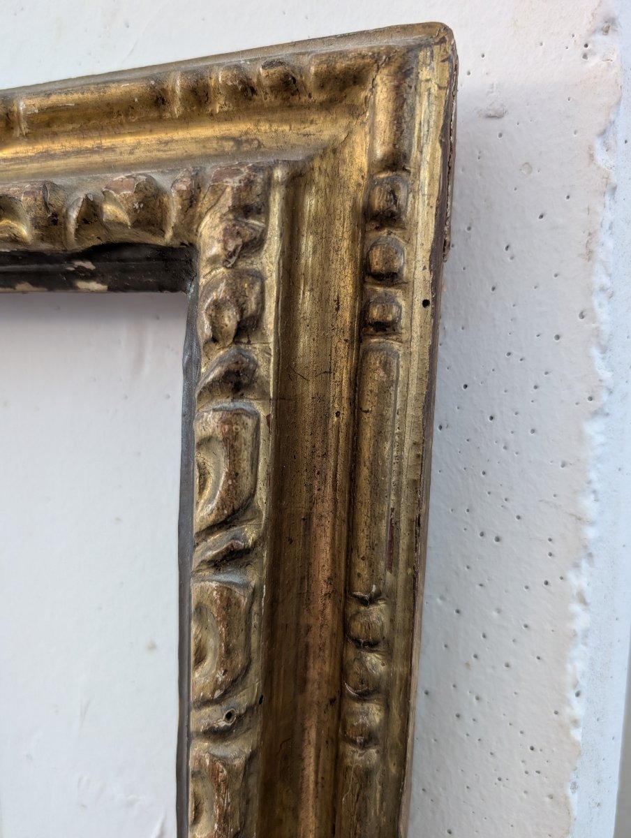 Cornice italiana in legno dorato a oro zecchino Italia, XVIII secolo-photo-1