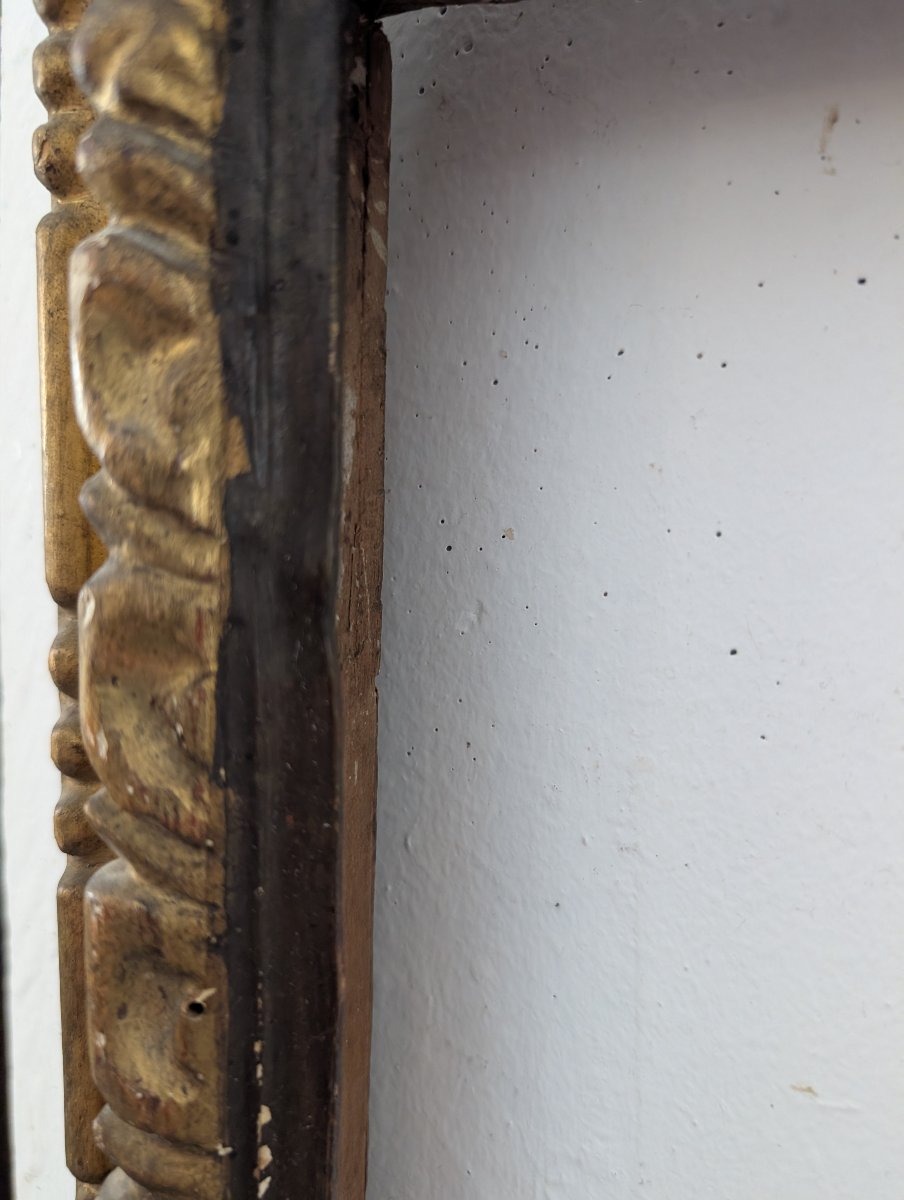 Cornice italiana in legno dorato a oro zecchino Italia, XVIII secolo-photo-2