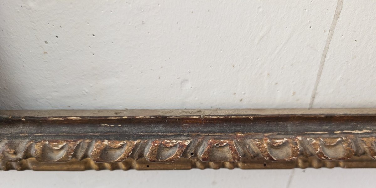 Cornice italiana in legno dorato a oro zecchino Italia, XVIII secolo-photo-4