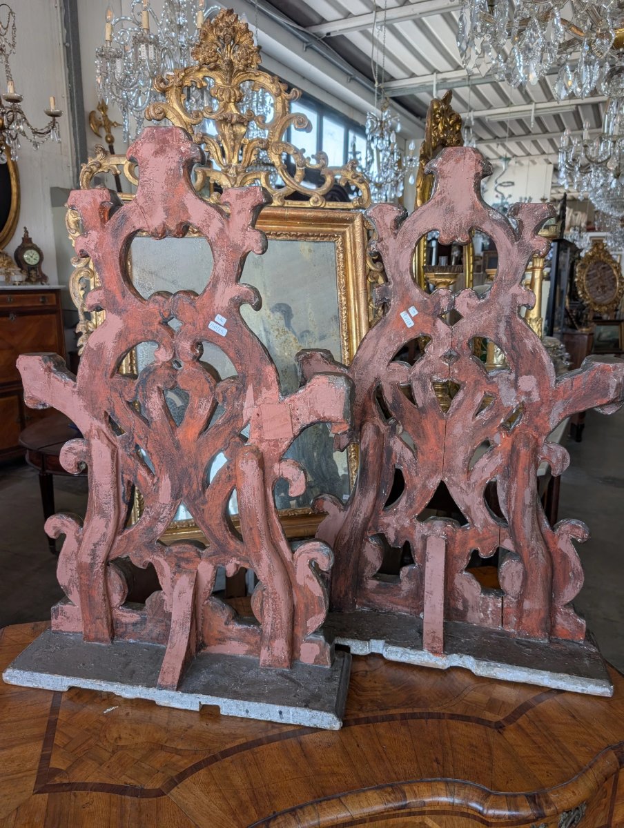 Coppia di candelieri d'altare a cinque luci in legno intagliato e argentato – Toscana, XVIII secolo-photo-2