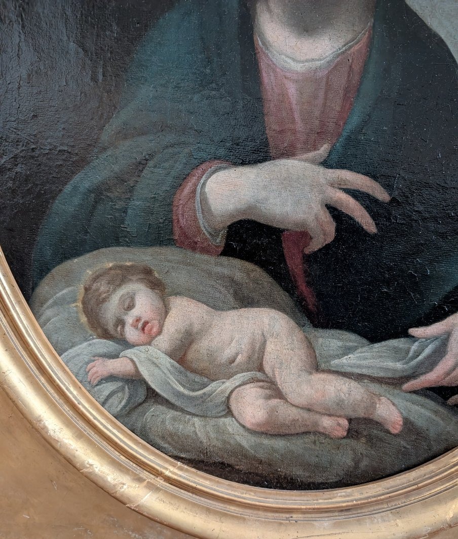 Scuola francese, inizi XIX secolo – Madonna con Bambino dormiente-photo-2