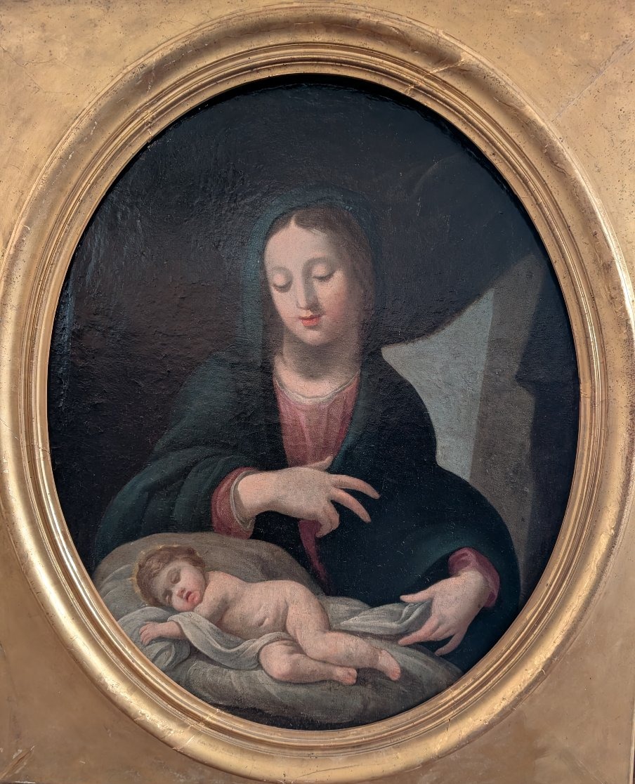 Scuola francese, inizi XIX secolo – Madonna con Bambino dormiente