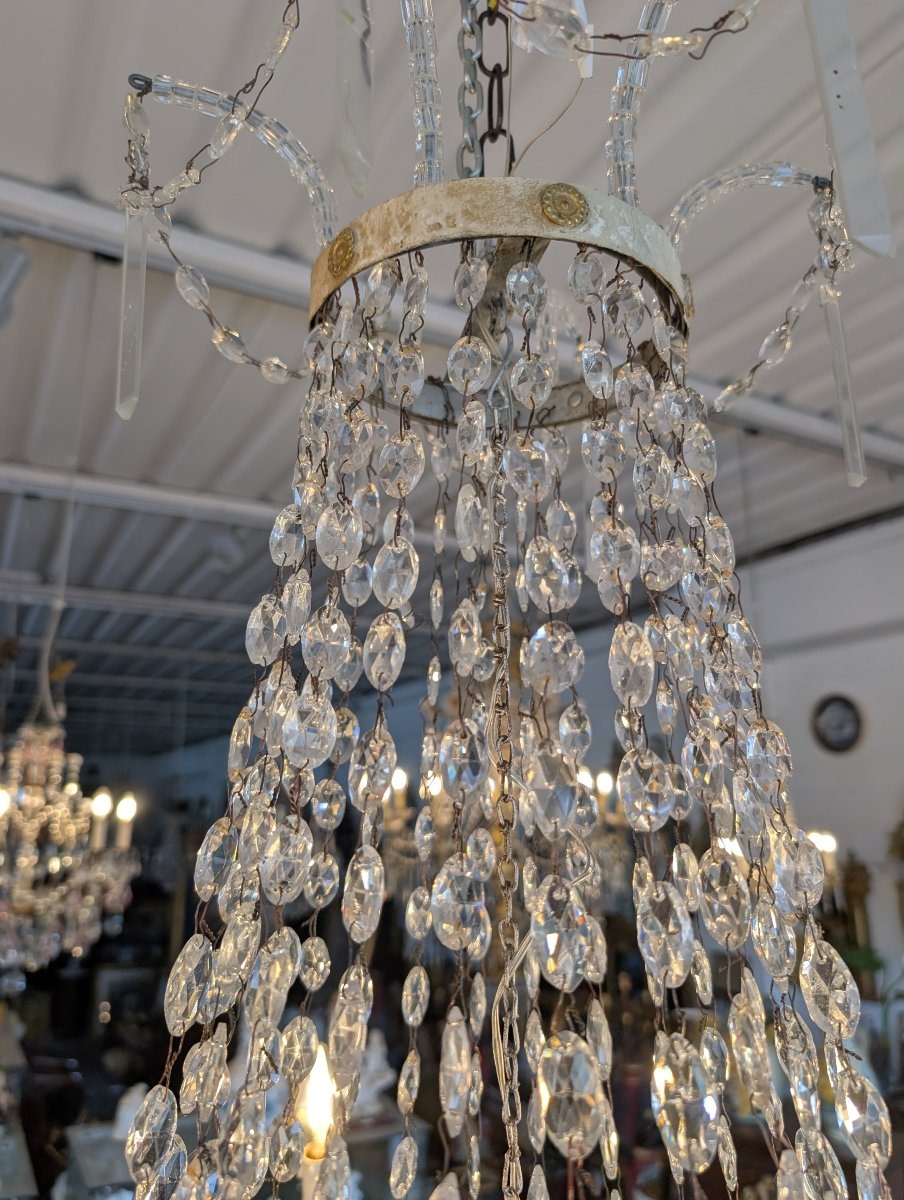 Lampadario Impero a sei luci con cristalli – Epoca Napoleone III-photo-2