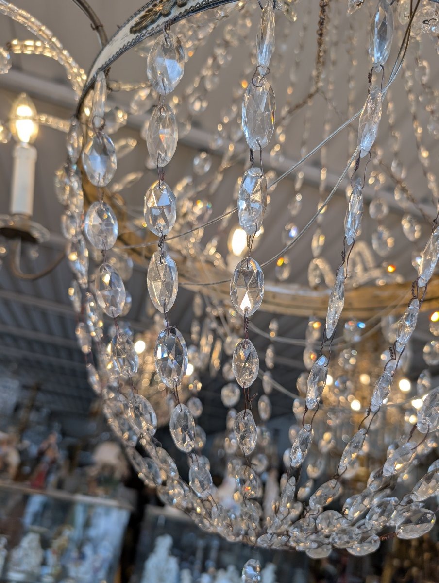 Lampadario Impero a sei luci con cristalli – Epoca Napoleone III-photo-4