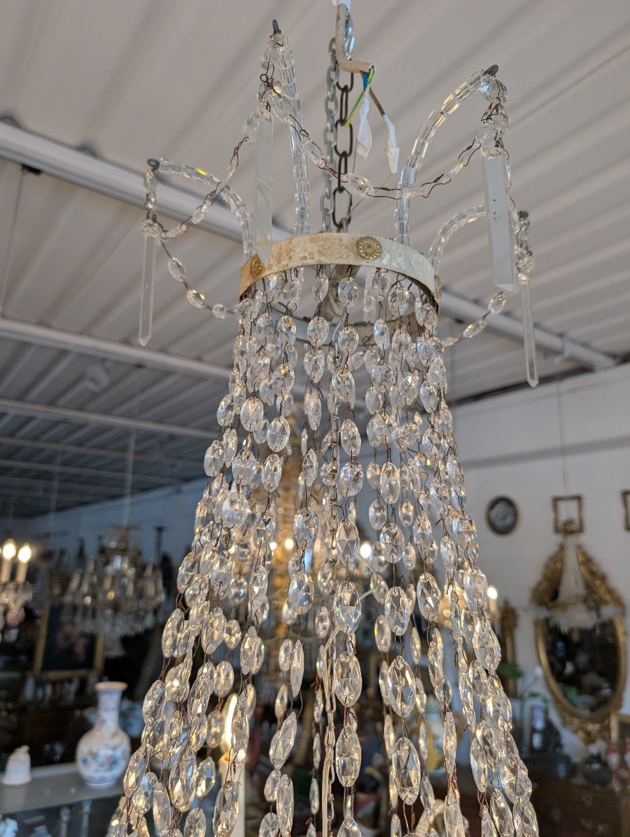 Lampadario Impero a sei luci con cristalli – Epoca Napoleone III-photo-4