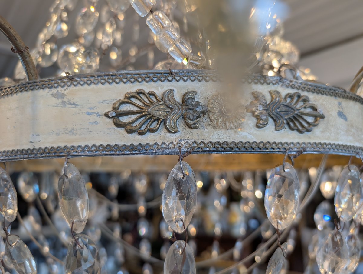 Lampadario Impero a sei luci con cristalli – Epoca Napoleone III-photo-5