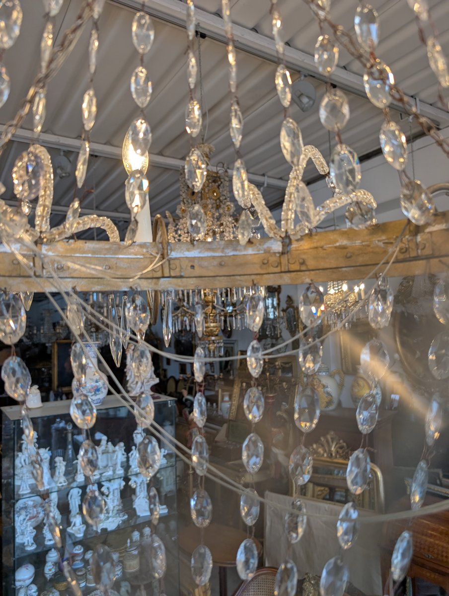 Lampadario Impero a sei luci con cristalli – Epoca Napoleone III-photo-6