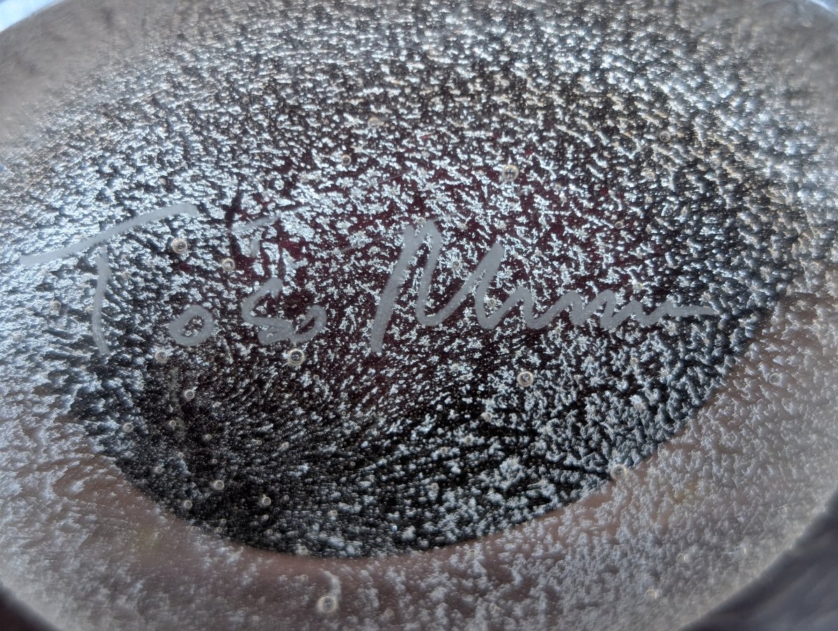 Toso Murano – Grande vaso in vetro massiccio con inclusioni in pulviscolo d'oro – XX secolo-photo-2