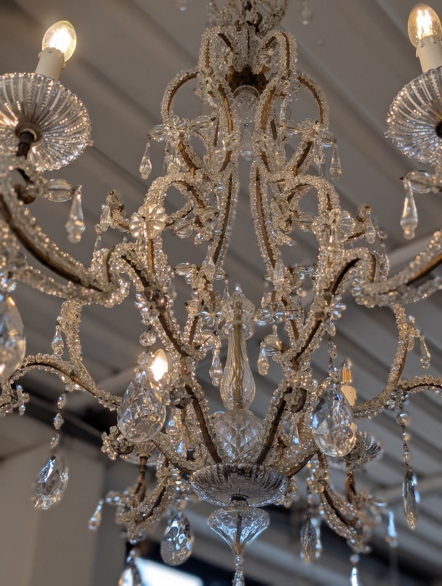 Lampadario a sei luci in cristallo – fine XIX secolo-photo-3