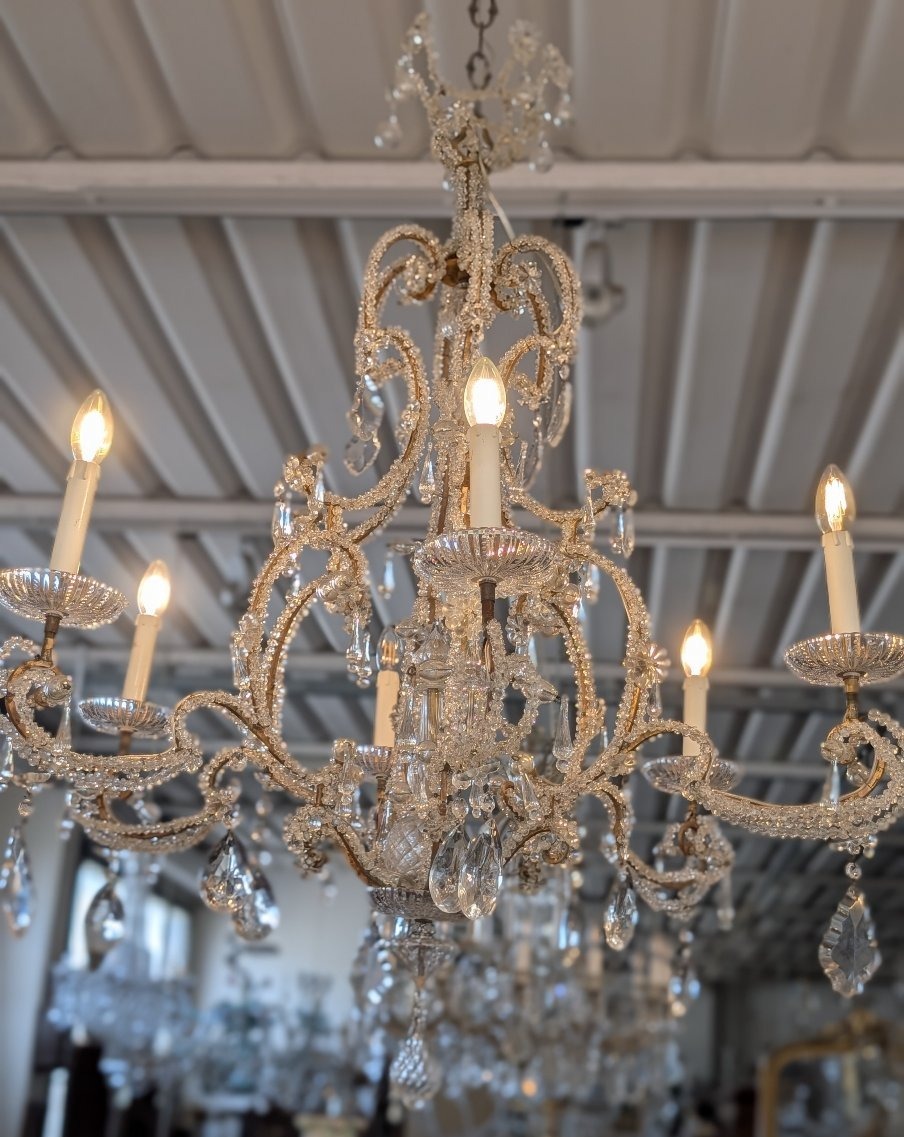 Lampadario a sei luci in cristallo – fine XIX secolo