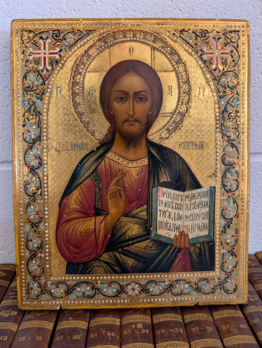 Icona russa del Cristo Pantocratore – fine XIX secolo-photo-4
