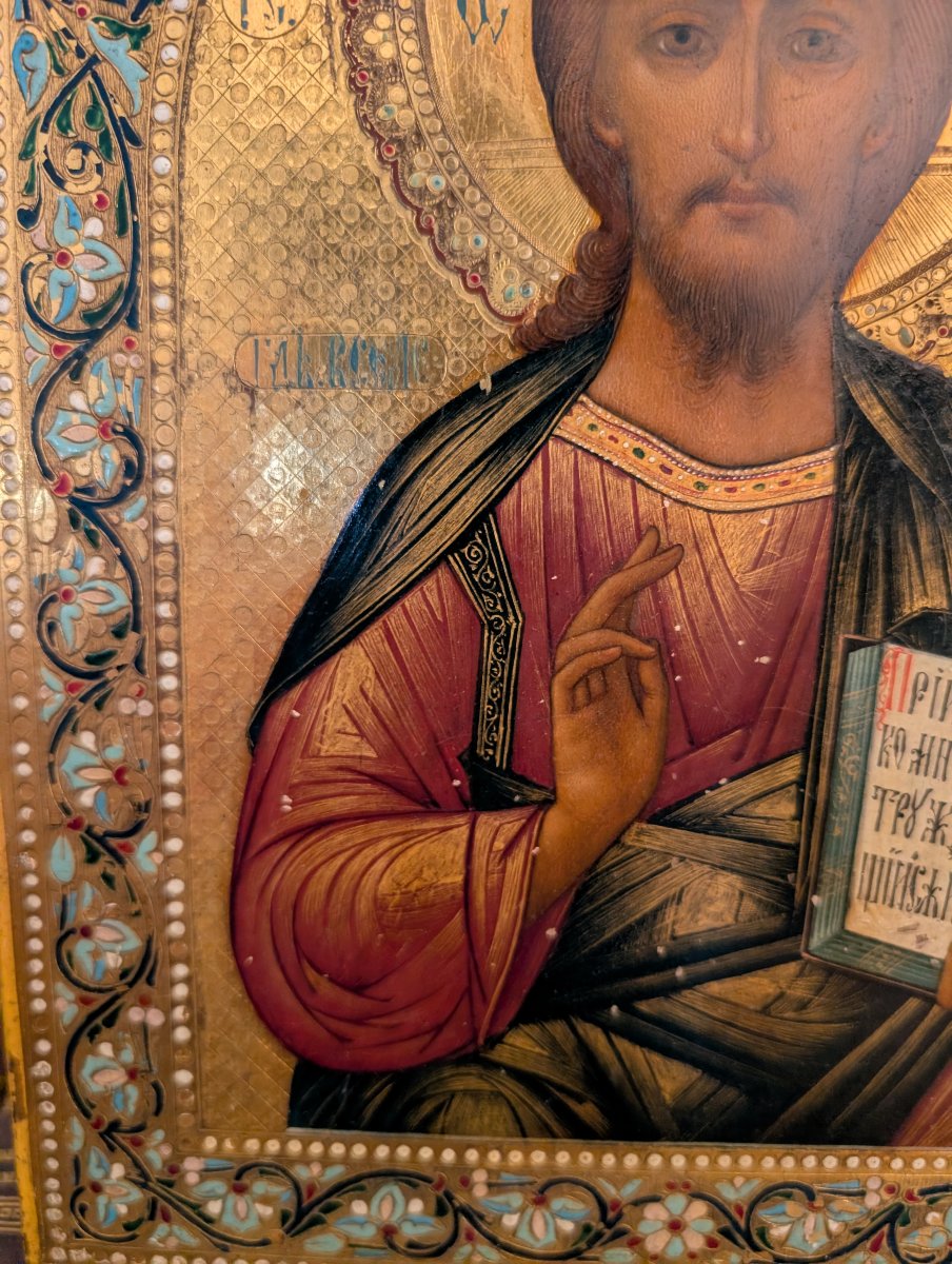 Icona russa del Cristo Pantocratore – fine XIX secolo-photo-3