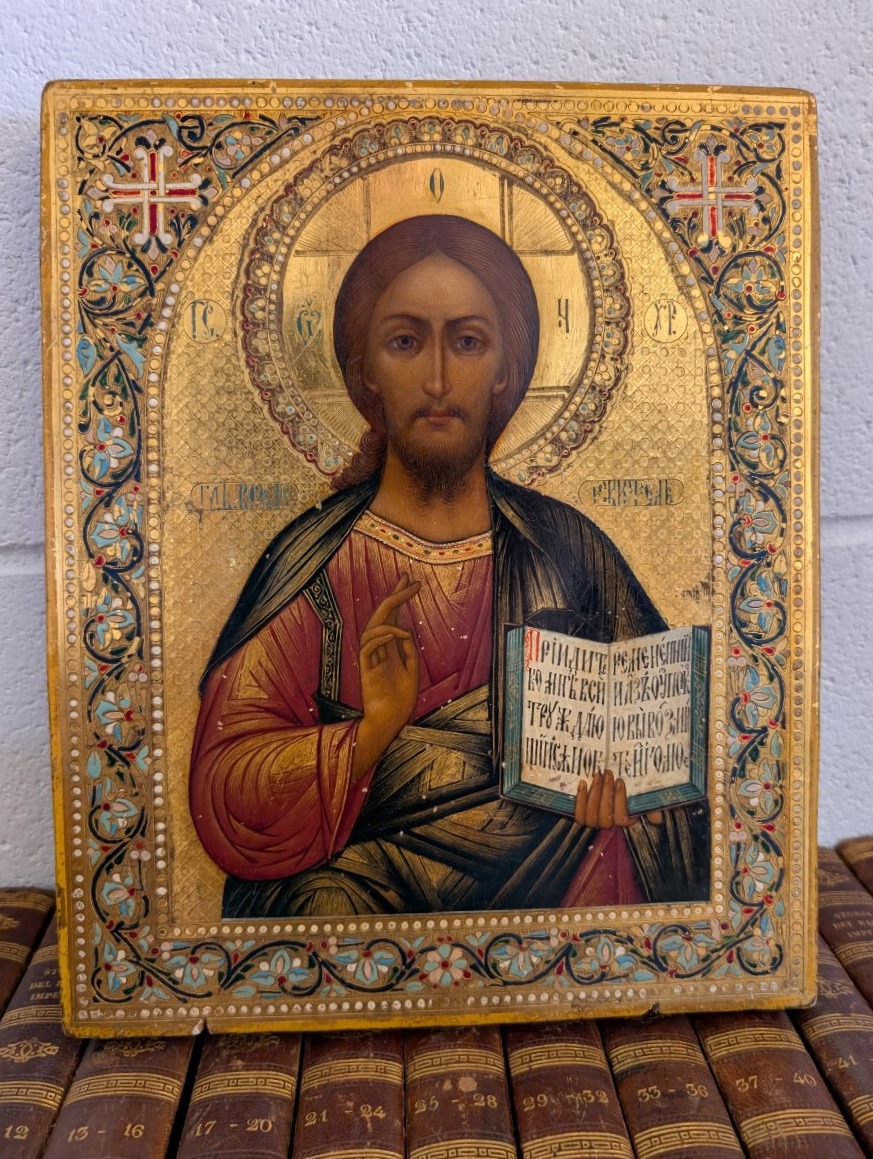 Icona russa del Cristo Pantocratore – fine XIX secolo-photo-5