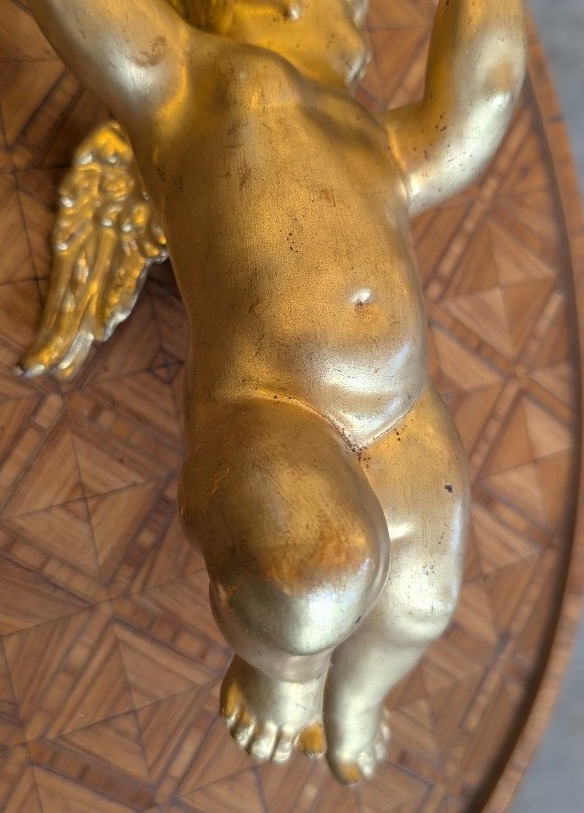 Putto alato in legno intagliato e dorato – inizi XX secolo-photo-2
