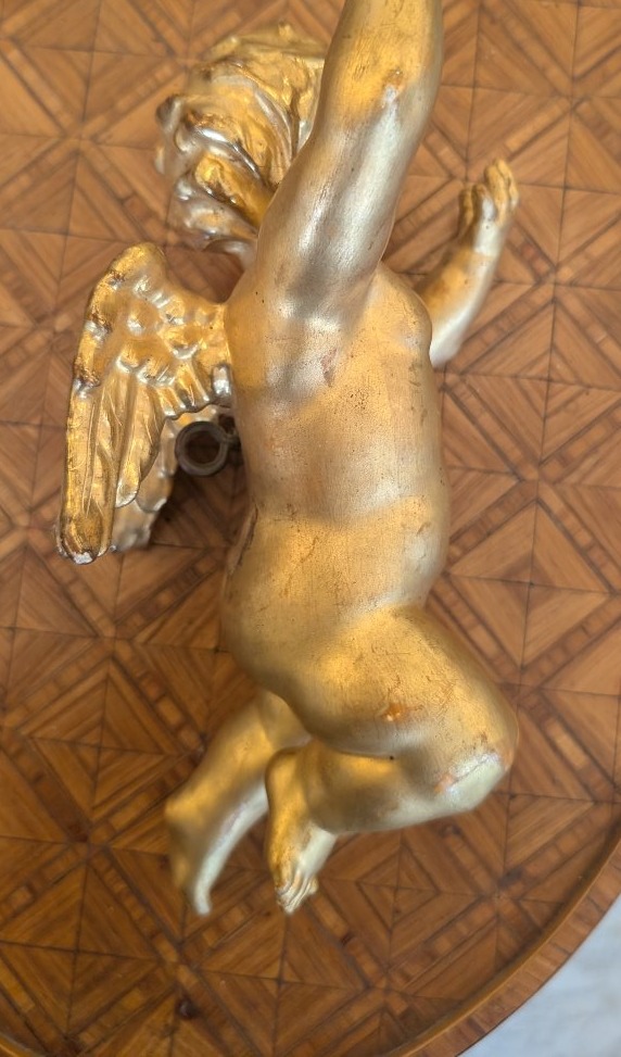 Putto alato in legno intagliato e dorato – inizi XX secolo-photo-4