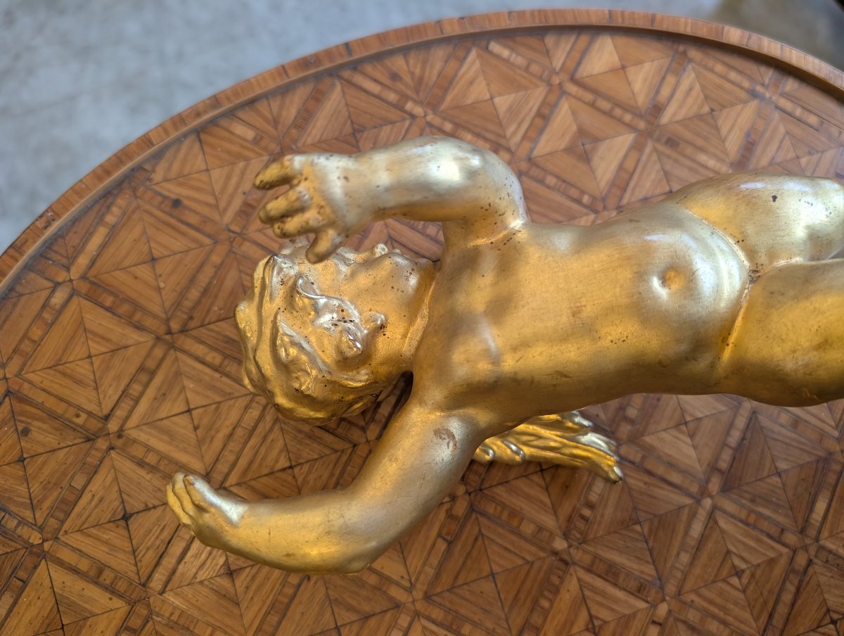 Putto alato in legno intagliato e dorato – inizi XX secolo-photo-2
