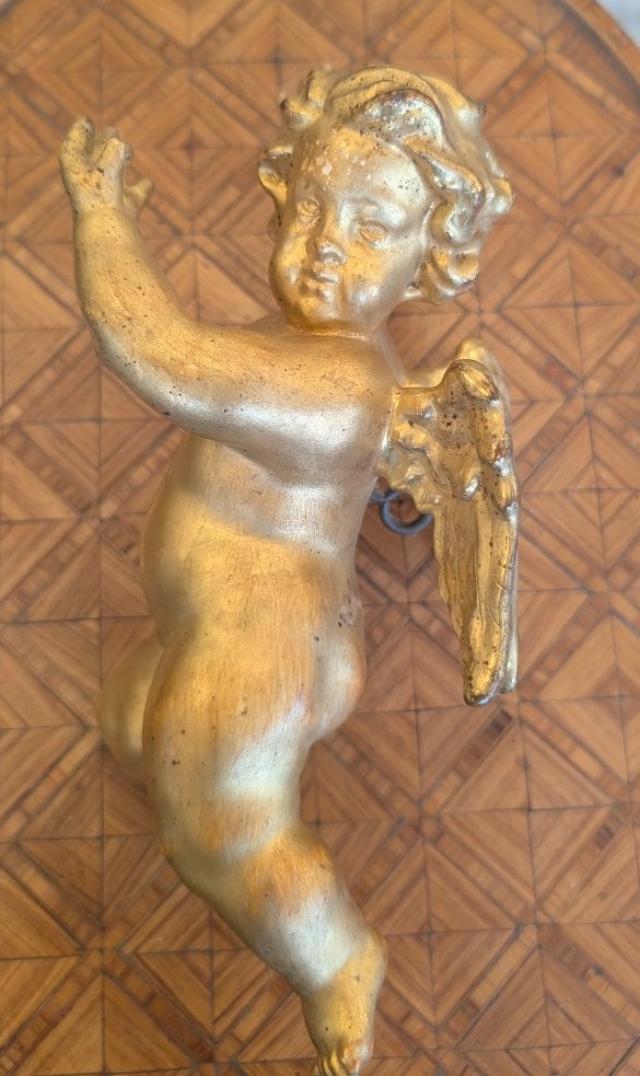 Putto alato in legno intagliato e dorato – inizi XX secolo-photo-4