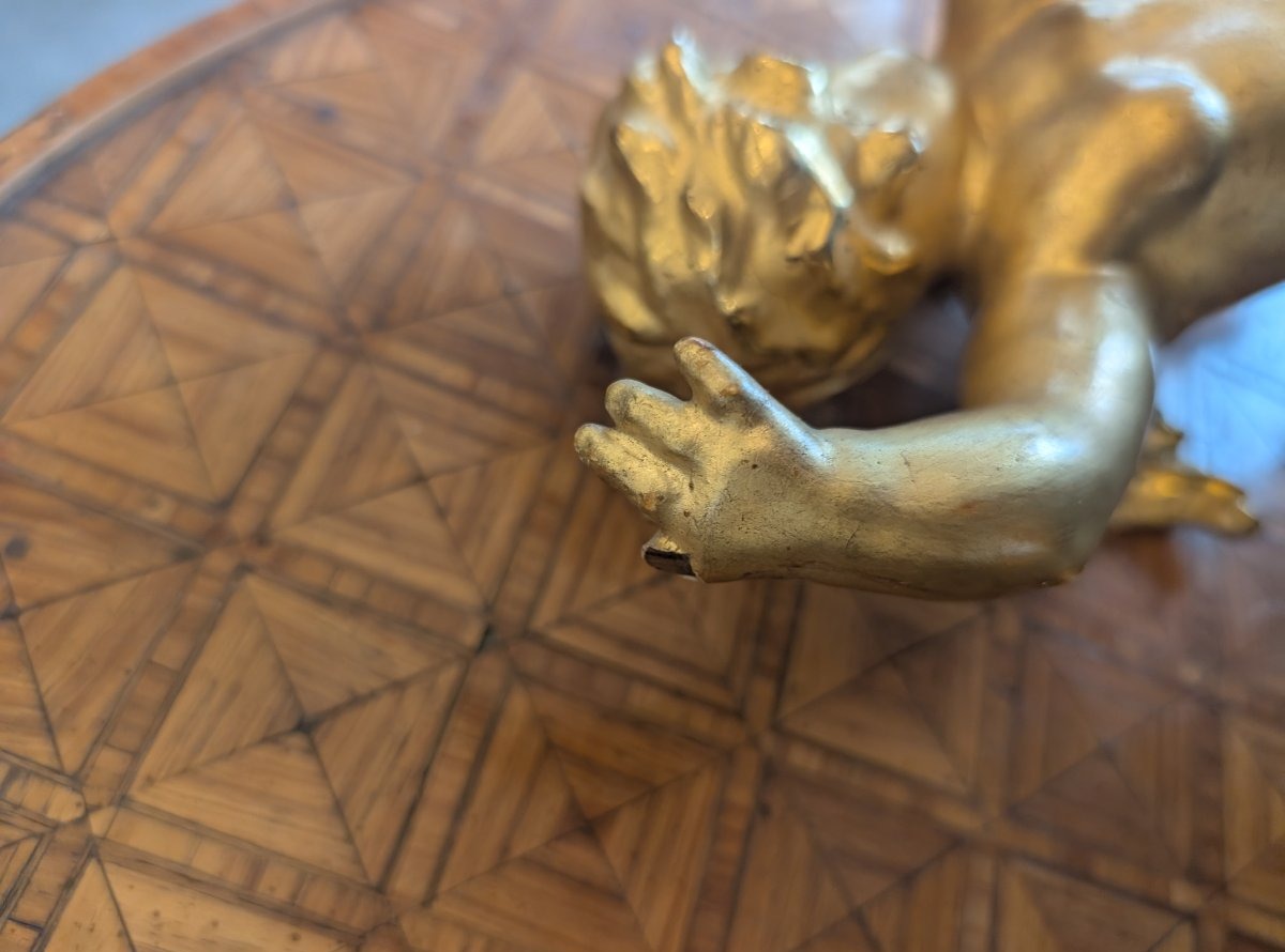 Putto alato in legno intagliato e dorato – inizi XX secolo-photo-5