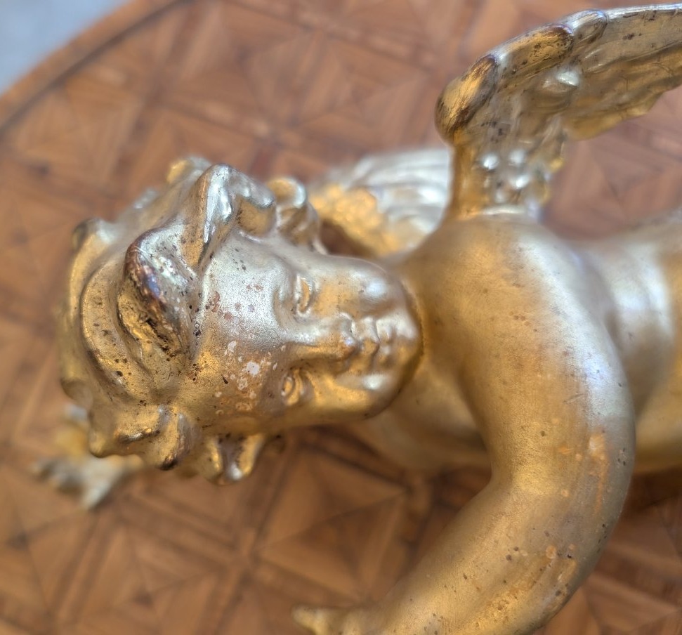 Putto alato in legno intagliato e dorato – inizi XX secolo-photo-7