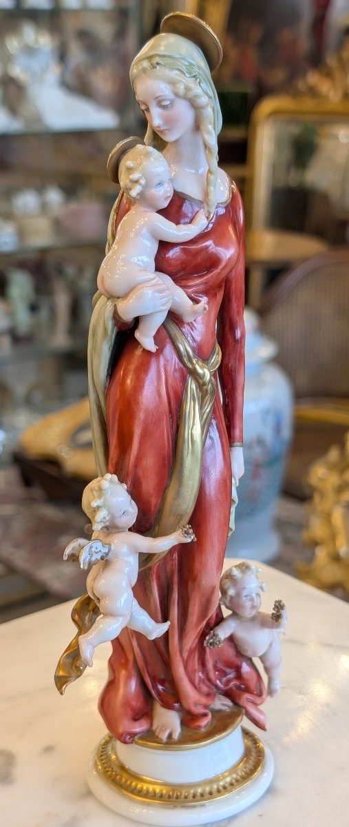 Giuseppe Cappè – Madonna con Bambino e putti in porcellana-photo-2