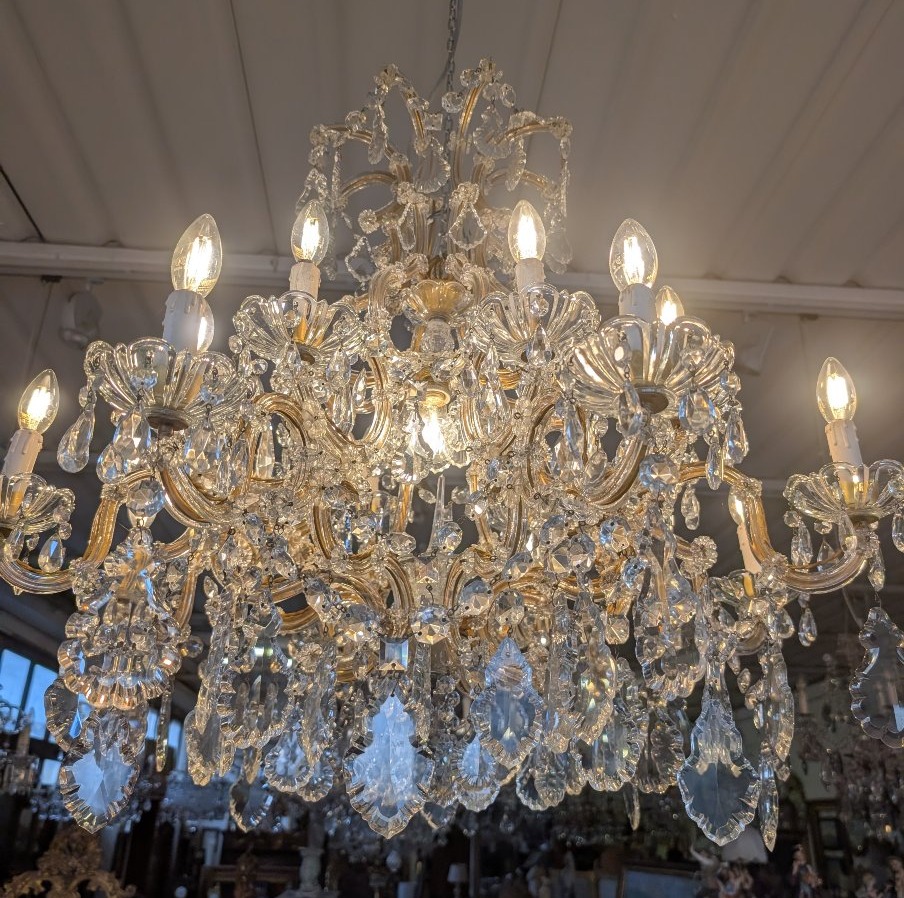 Grande lampadario Maria Teresa a 17 luci in cristallo – Prima metà del XX secolo-photo-2