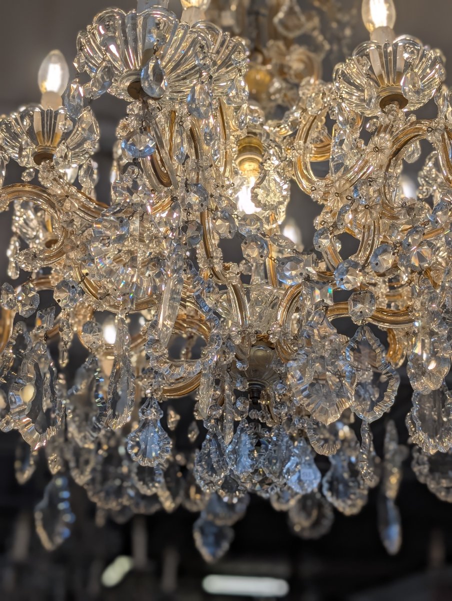 Grande lampadario Maria Teresa a 17 luci in cristallo – Prima metà del XX secolo-photo-4