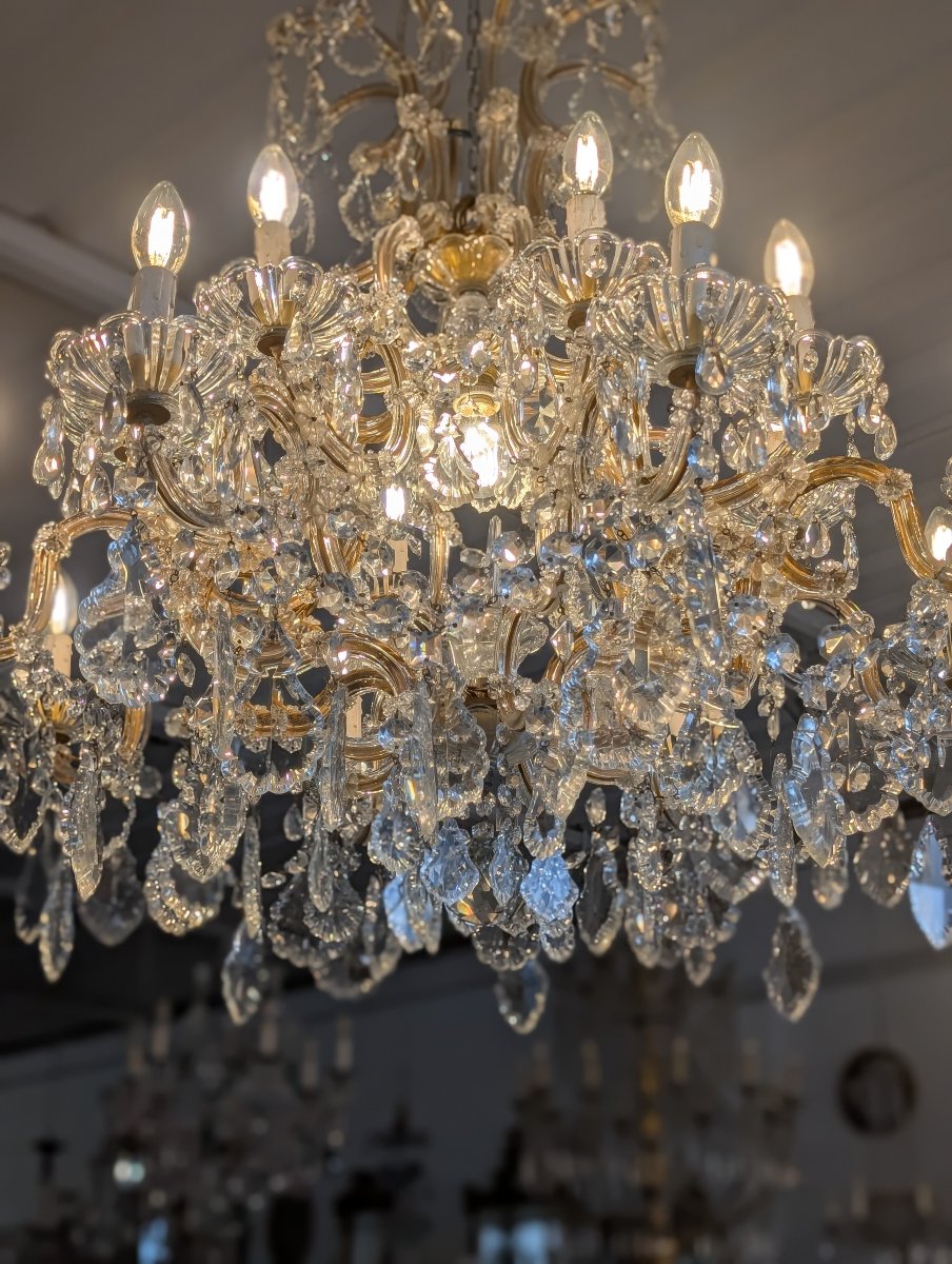 Grande lampadario Maria Teresa a 17 luci in cristallo – Prima metà del XX secolo-photo-5