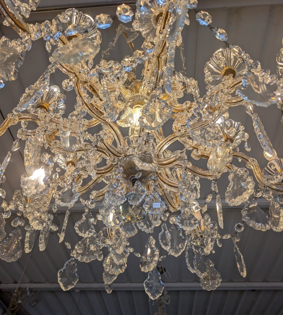 Grande lampadario Maria Teresa a 17 luci in cristallo – Prima metà del XX secolo-photo-3